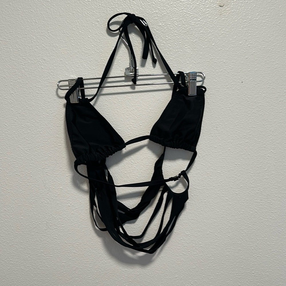 Mijanou Black Bikini Strappy Thong Back